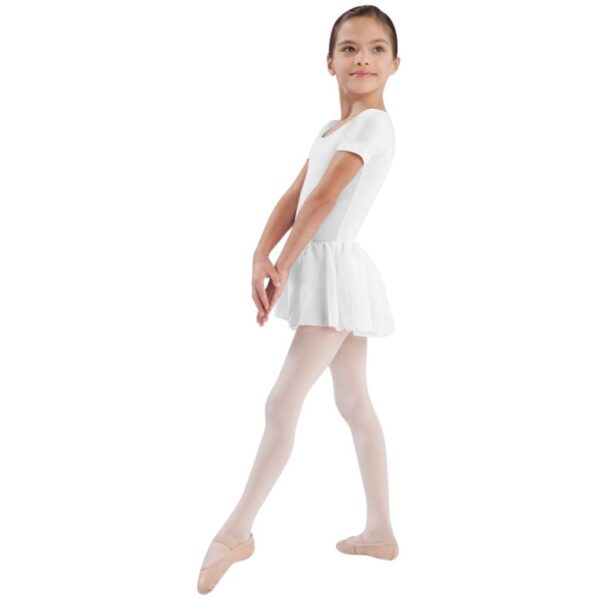 Body ze spódniczką Bloch CL5342 (białe, różowe)