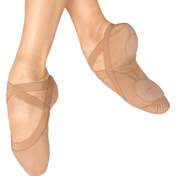 Baletki płócienne Bloch Pro Elastic S0621L różowe i beżowe