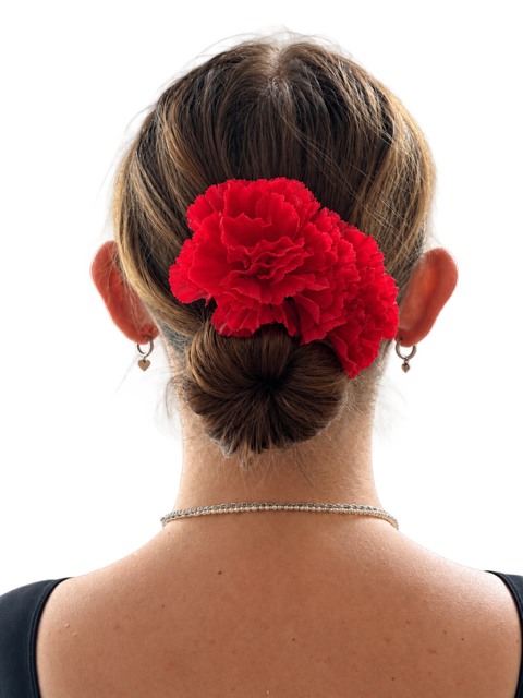 Kwiaty do włosów flamenco podwójny goździk