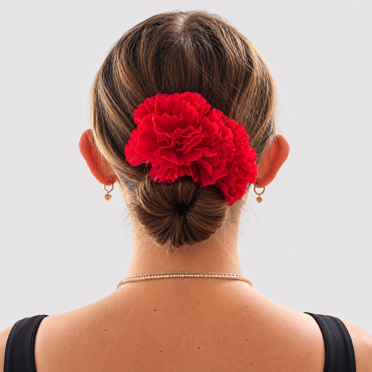 Kwiaty do włosów flamenco podwójny goździk