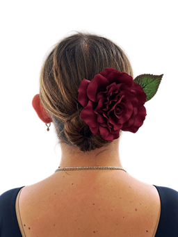 Kwiaty do włosów flamenco pojedyncza róża Ines - obrazek 3
