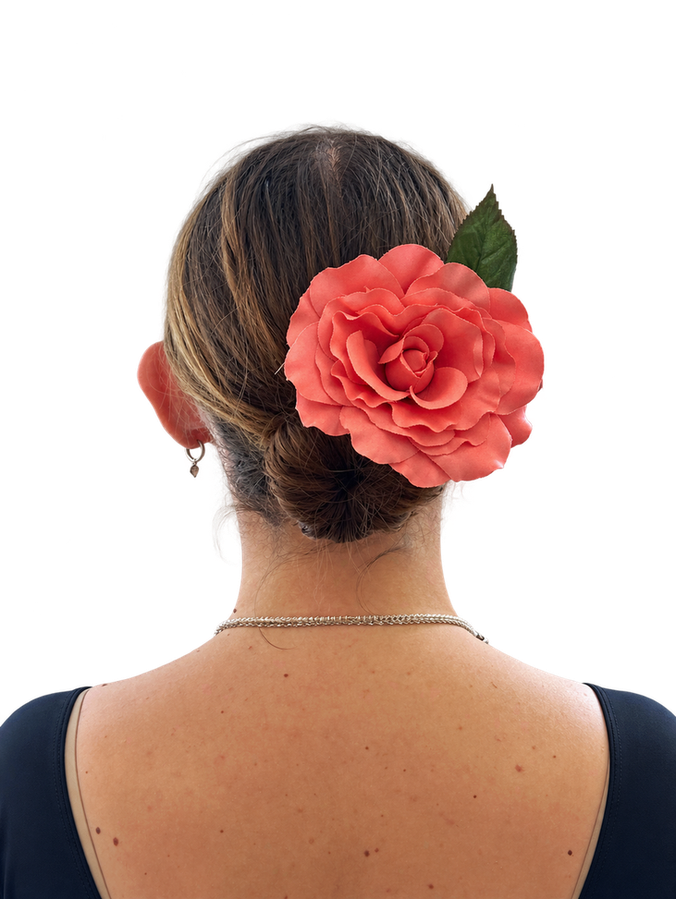 Kwiaty do włosów flamenco pojedyncza róża Ines - obrazek 2