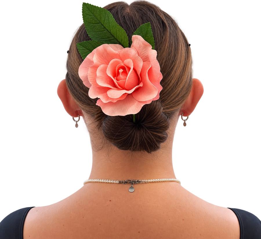 Kwiaty do włosów flamenco pojedyncza róża Valeria - obrazek 5