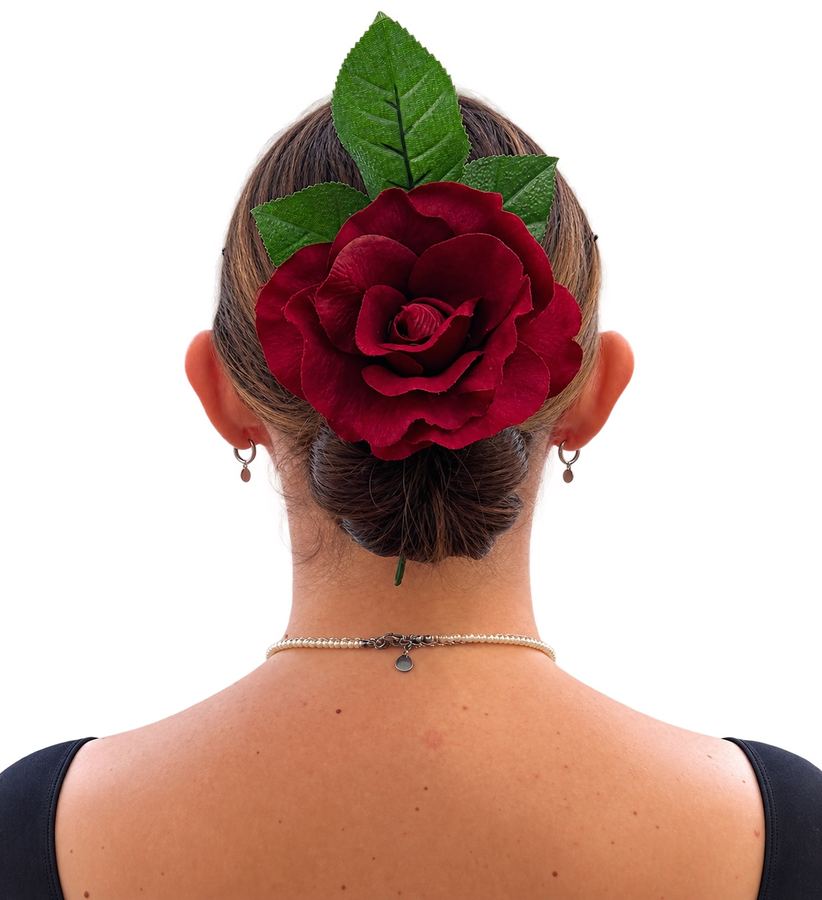 Kwiaty do włosów flamenco pojedyncza róża Valeria - obrazek 4